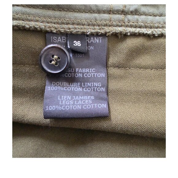 Isabel Marant Étoile Jessie Cropped Pants Khaki Army Green EU 36 / US 4 NWT - Picture 11 of 14
